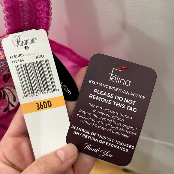 Paramour by Felina Fleur Women's Unlined Bra (36DD in Rose Violet Orchid) - Picture 2 of 5